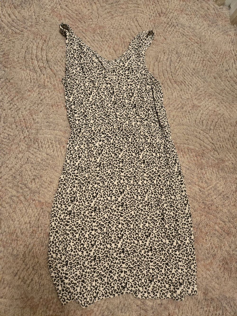Black and Cream Leopard Print Women’s Dress